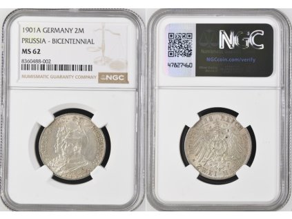 2 MARKA 1901 A PRUSKO NGC MS 62