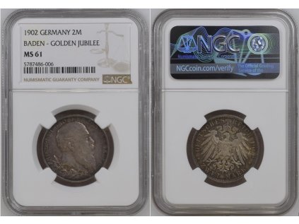 1902 BADEN GOLD JUB 2M 61