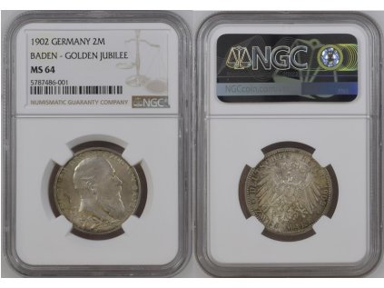 1902 BADEN GOLD JUB 2M 64