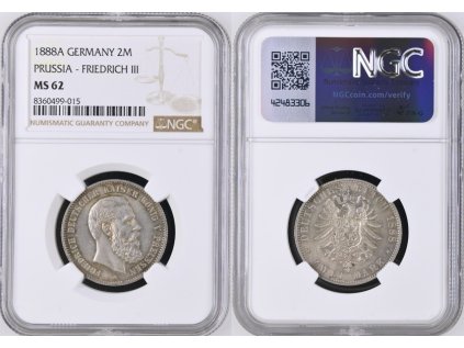 1888A PRUSSIA FRIDRICHIII 2M 62