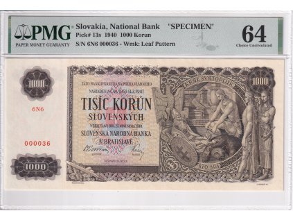 1000 Ks 1940 SPECIMEN PMG 64 A 0002
