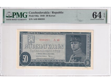Bankovka 50 Kcs 1948 A PMG 64 EPQ