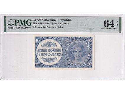 Bankovka 1 Kcs 1946 A PMG 64 EPQ