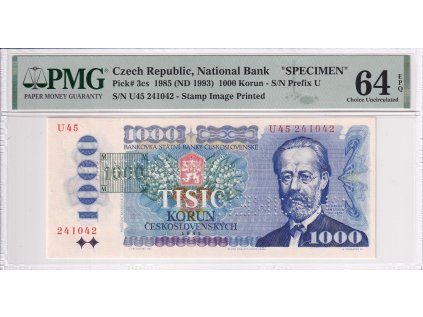 Bankovka 1000 Kc 1993 pretisk A PMG 64 EPQ