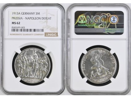NEMECKO PRUSKO_3MARKA 1913 A MS62
