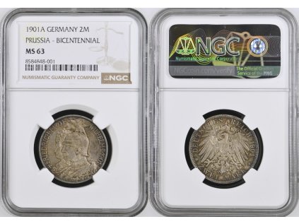 NĚMECKO PRUSKO 2 MARKA 1901 A MS623jpg