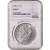 1 DOLLAR 1881 O Morgan NGC MS 63 A