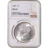 1 DOLLAR 1887 Morgan NGC MS 63 A
