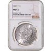 1 Dollar 1887 Morgan NGC MS 62 A