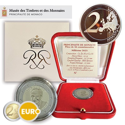 Skladom Monaco 2023 / 2 Euro PROOF Pamätná minca Rainier III