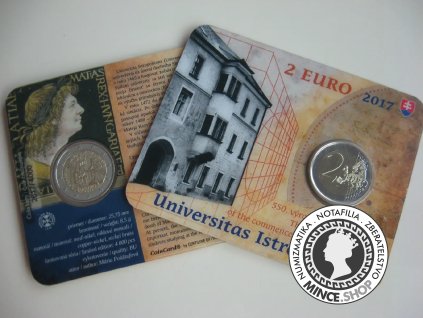 Slovakia 2 Euro Coin Universitas Istropolitana 2017 Cooincard