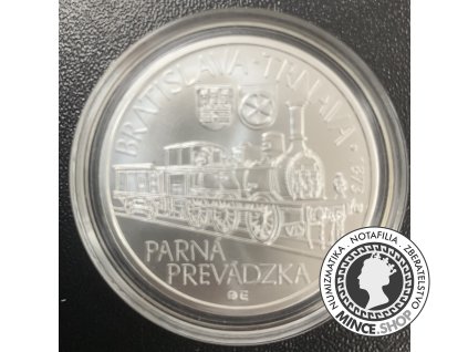 Strieborná minca BK 10 eur / 2023 - Prvá parná lokomotíva medzi Bratislavou a Trnavou – 150. výročie