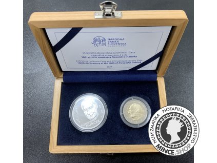 SADA NBS 10 + 2 euro 2021 Slovensko PROOF Alexander Dubček