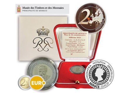 monaco 2023 2 euro commemorative 100 jaar geboorte prins rainier iii be proof