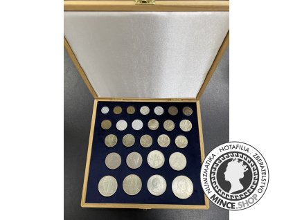 Sada mincí v drevenej kazete Slovenský štát 1939 - 1945 aj s variantami
