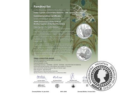 pamatny list frater cyprian