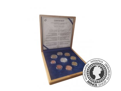 Sady € mincí - 10.výročie zavedenie eura - 2019 / Proof - drevená kazeta