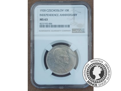 10.koruna - 1.ČSR - 1928 - Desiate výročie vzniku ČSR - MS 63