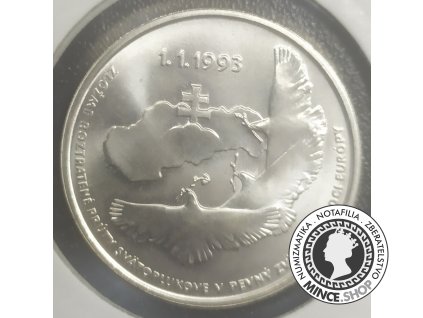 Strieborná minca 1993 Vznik SR 100 Sk - BK - 0/0