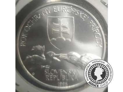 Strieborná minca 1995 Rok Ochrany EU Prírody 200 Sk - BK