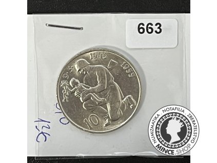 Strieborná minca 10kcs / 1955 - 10 výročie  - kvalita BK 0/0