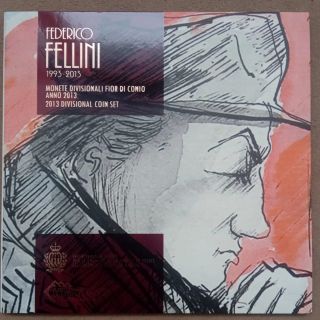 🇸🇲 2013 #sanmarino #fredericofellini oficiálna sada € mincí s 9 mincami a 5€ striebornou mincou s motívom „Federica...