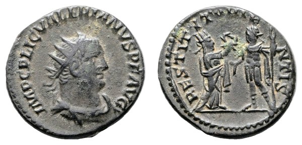 Valerián I., antoninián z billonu s opisem RESTITVT ORIENTIS