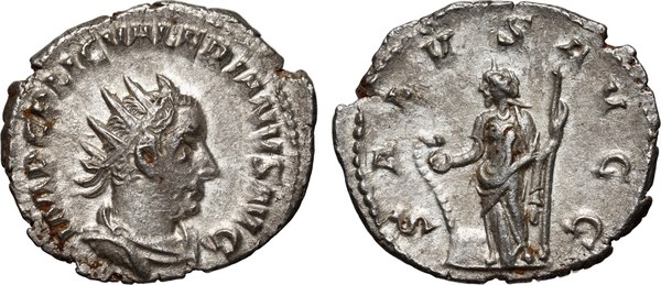 Římská říše, Valerián I., antoninián 253–260, rub Salus AVGG