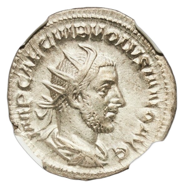 Volusianus – antoninián, Řím 251–253, poprsí s paprsčitou korunou