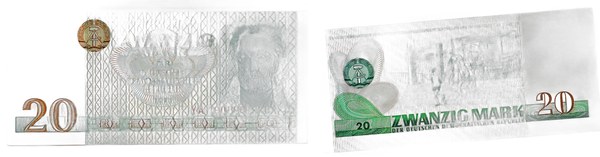 NDR, bankovka 20 marek 1975 s portrétem Johanna Wolfganga Goetha, Staatsbank der DDR