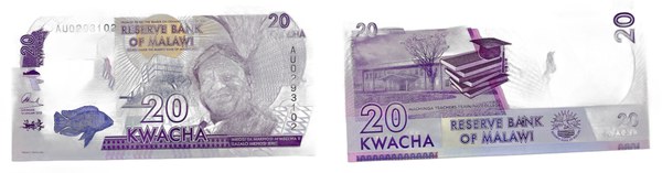 Malawi, 20 kwacha 2015, Rezervní banka Malawi