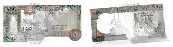 Somálsko, 50 nových šilinků, Mogadišo 1991, Centrální banka Somálska