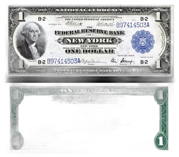 Americká jednodolarová bankovka Federal Reserve Bank Note série 1918 s portrétem George Washingtona