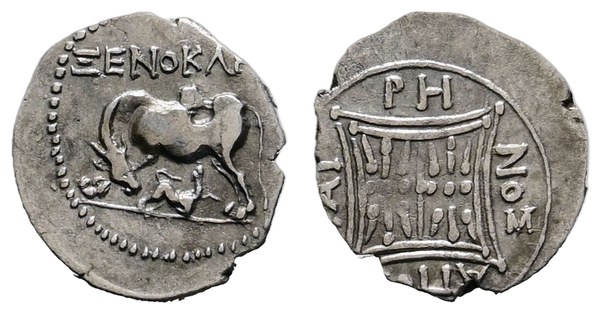 Apollonia – drachma, Ilýrie, magistráti Xenoklés a Chairénos, 150–80 př. n. l.