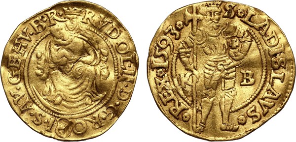 Rudolf II. Habsburský, dukát 1593 KB, Kremnice