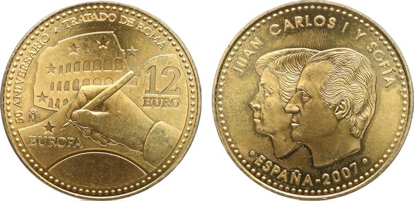 Španělsko, 12 eur 2007, 50. výročí Římských smluv