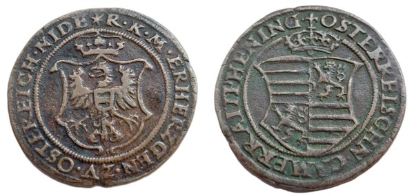 Početní groš připisovaný Rudolfu II. Habsburskému, bez letopočtu