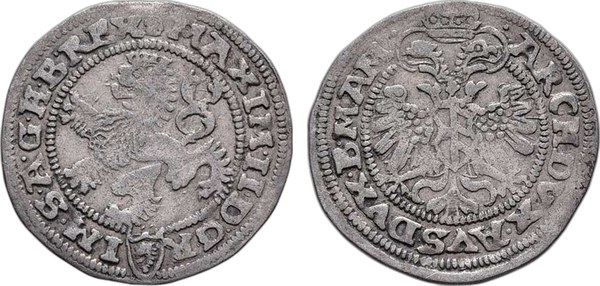 Bílý groš Maxmiliána II. Habsburského z Českých Budějovic, bez letopočtu