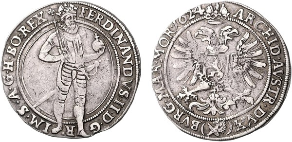 Půltolar Ferdinanda II. 1624, Praha