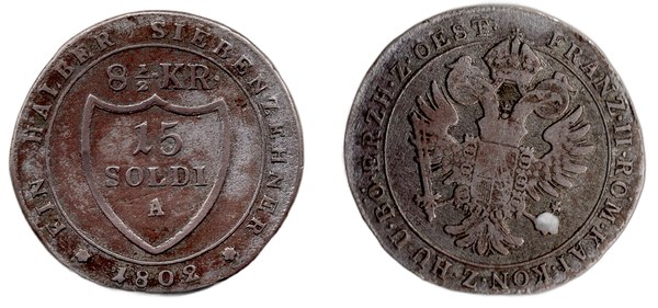 Rakousko, 15 soldi / 8½ krejcaru 1802 A, František II., Vídeň