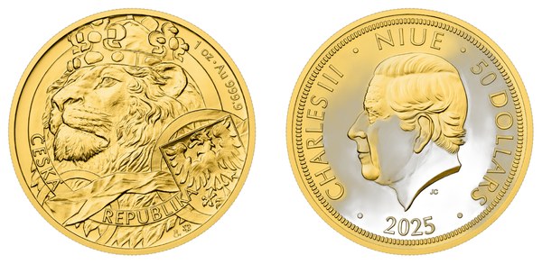 Zlatá investiční mince Český lev 1 oz, Niue 2025