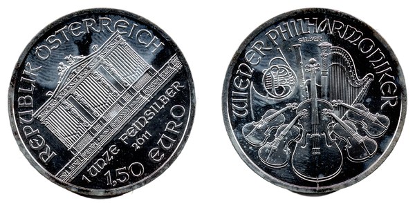 Rakousko – stříbrná investiční mince Wiener Philharmoniker 1 oz 2011
