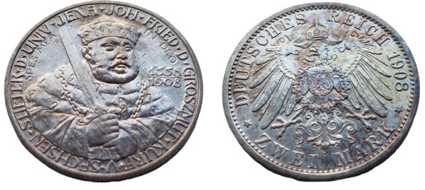 2 Mark 1908  Univerzita Jena Sasko