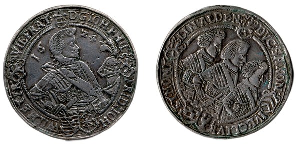 Tolar 4 Bratři 1624  Sasko – líc a rub