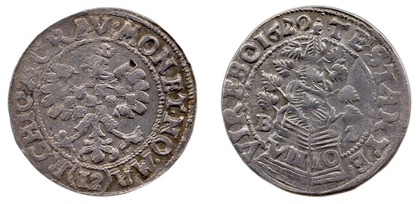 Moravské stavy – 12 krejcar 1620, Olomouc – líc a rub