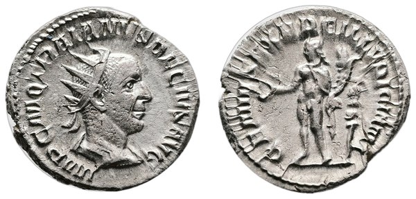 Antoninián Trajána Decia, portrét a Genius ilyrské armády