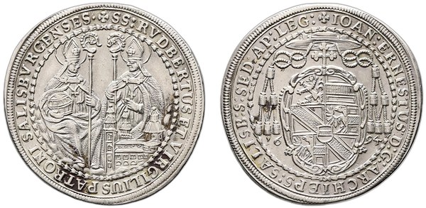 Jan Arnošt z Thunu – 1/2 tolar 1694, arcibiskupství Salcburk