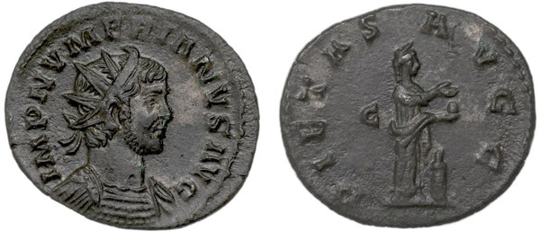 Numerián – antoninián s opisem PIETAS AVGG