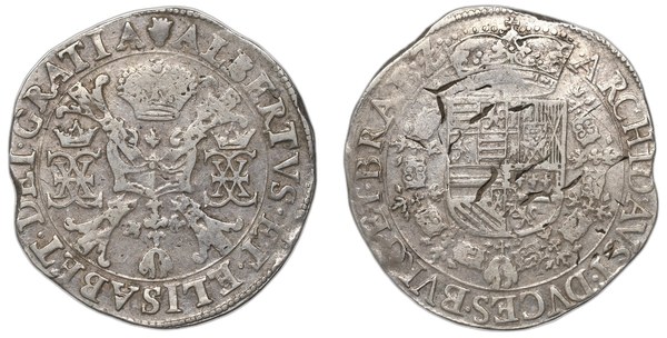 Albrecht VII. a Isabela Klára Evženie, stříbrný patagon