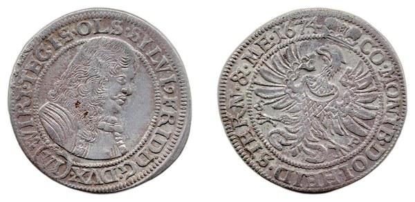 Sylvius II. Fridrich, olešnický šestikrejcar 1674